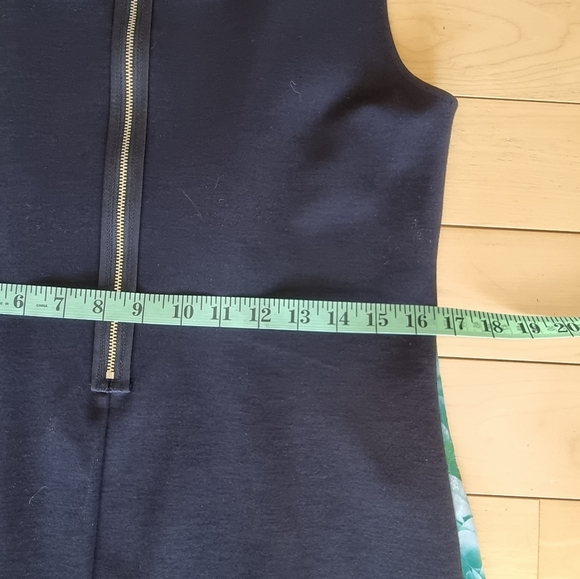 Ted Baker Draped Black Dress w/ Green Leaves - Picture 6 of 10